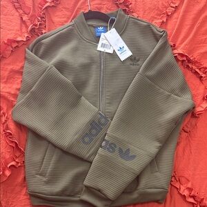 Adidas Khaki Green Ribbed Jacket
